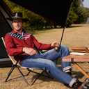 COOFANDY Men's American Flag Button Down Shirts Western Cowboy Shirt Slim Fit Patriotic Long Sleeve Shirt (Red)