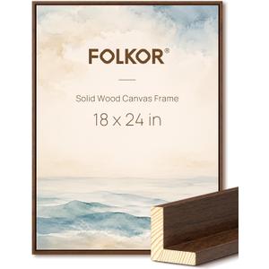 1.25" Deep Solid Wood Floater Frame for 18x24 Canvas Painting,Walnut