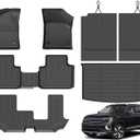 ANBINGO Floor Mats & SeatBack Cargo Liner/Atlas 2018-2026 7 Passenger / 2nd Row with Bench Seat / (50/50 Velcro Tape Fixed Backseat) TPE 3 Rows Car Mat Waterproof, Accessories