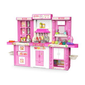 Kids Kitchen playset, Play Kitchen for Kids Ages 4-8, Accessories Set with Realistic Lights and Sounds, Simulation of Spray and Play Sink, Kitchen Set for Kids Ages 3-5 for Girls and Boys