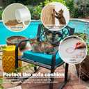 Sqodok Patio Cushion Covers, Waterproof Outdoor Cushion Covers Replacement, Patio Cushion Seat Slicovers for Sectional Sofa, Chair, Outdoor Wicker Patio Sofa (Sky Blue, 21"x19"x3"-2 Pack-Cover ONLY)