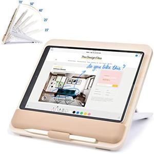 Wooden Tablet Stand for iPad Pro 12.9/11, Air, Mini, Fire HD, Samsung Galaxy Tab and More - Adjustable Portable Mount for Drawing/Desk/Writing/Watching
