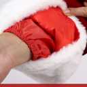 SOMOYA Santa Claus Costume for Men Christmas Santa Suit Deluxe Santa Outfit Plush Velvet 9 Pcs (X-Large, Burgundy)