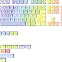 YUNZII 140 Keys MOA Keycaps, Dye-Sublimation PBT Custom Keycap Set for MOA Profile, Cute Rainbow Candy Keycap for MX Switches Mechanical Gaming Keyboard(Rainbow)