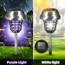 Solar Bug Zapper Outdoor Waterproof Solar Powered Mosquito Repellent Outdoor Patio,Cordless & Auto On/Off Trap Purple & White Light for Gnat Fly Insect Zapper for Garden Backyard for Outside,4 Pack