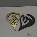 2 Pieces Islamic Wall Art Wooden Acrylic Allah Wall Mirror Hanging Mounted Islamic Ramadan Wall Decorations Arabic Calligraphy Quran Wall Art Mashallah Sign for Living Room Bedroom Kitchen (Gold)