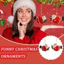 2 Pcs Christmas Ornament Tree Decorations 3D Resin Funny Santa Claus Hanging Ornaments with Design for Indoor and Outdoor Christmas Trees Pendant Holiday Decor (Styl 1)