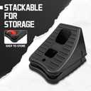 HOXWELL 4 Packs Wheel Chocks for Travel Trailers, Non Slip Black Wheel Chock Stackable, Lightweight Wheel Stoppers for Cars Campers Trucks RVs, 8.1"×6.1"×4.5", Black