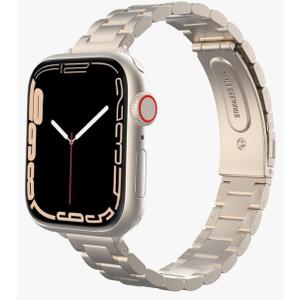 MoKo Thin Band Compatible Apple Watch Band Ultra3/2/1 49mm/Series 11/10/9/8/7/6/5/4/3/2/1/SE3/SE2/SE 46/45/44/42/41/40/38mm,Slim Stainless Steel Wristband Metal Replacement Adjustable Strap