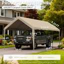 10'x20' Carport Replacement Canopy Cover,Waterproof & UV (Only Top Cover)