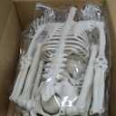 2 Pack 36" Halloween Skeleton, Full Body Posable Joints Poseable Plastic Skeletons Props for Halloween Party Spooky Decoration Yard Lawn Garden Patio Decor