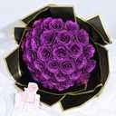Waipfaru Glitter Roses Bouquet, DIY Fake Flowers Bouquet, Birthday Gifts for Women Mom, 24 Pcs Purple Rose for Wife Girlfriend Valentines, Mothers Day, Anniversary, Graduation