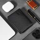 Gostwo Mens Wallet RFID Blocking Slim Minimalist Bifold Wallet with ID Window & Business Card Holder, Thin Front Pocket Design, Stylish Wallet for Men, Teen, Boyfriend, Husband (Black Cros)