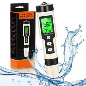 Hydrogen Water Tester 4 in 1 PH,H2,ORP&Temp,pH Meter ORP Meter Hydrogen Tester for Water with ATC & Backlight, Accurate Hydrogen Water ppb/ppm Meter