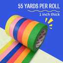 SWRT Colored Masking Tape 6-Pack, 1 Inch x 55 Yards Painters Tape Set, Colorful Craft Teacher Tape for Arts, Crafts, Labeling & Classroom  Easy Tear, Residue-Free
