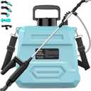 Battery Powered Garden Sprayer 2 Gallon, 7.4V Powerful Electric Backpack Sprayer, Weed Yard Lawn Sprayer with 5 Mist Nozzles & Retractable Wand & Adjustable Strap for Lawn, Garden, Yard (Blue)
