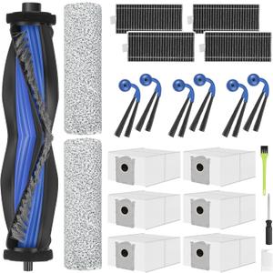 X9 Pro OMNI Accessories Kit for ECOVACS DEEBOT X9 PRO OMNI /X9 Pro Vacuum Cleaner, 22 Replacement Parts 1 Roller Brush, 2 Roller Mop, 4 Filters, 6 Dust Bags, 6 Side Brushes and Cleaning Tools
