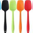Silicone Spatulas, 8.2 inch Small Rubber Spoon Spatula Heat Resistant Seamless One Piece Design Non-Stick Spoonula Flexible Scrapers Baking Mixing Tool (6 Pcs)