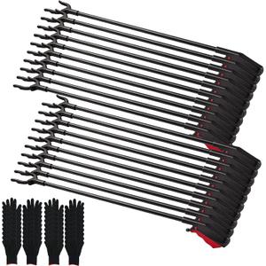 20 Pcs Grabber Reacher Tool Bulk, 360 Rotating Pickup Stick with Work Gloves 31.5" Long Handle Trash Picker Aid Nonslip Claw Grabber Lightweight Handy for Elderly Arm Extension