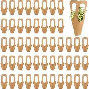 SynHHergyx 50 Pcs Paper Flowers Gift Bags Flower Wrapping Paper Bouquet Hanging Bouquet Flower Papers Bags for Home Decoration Bridal Shower Wedding Birthday