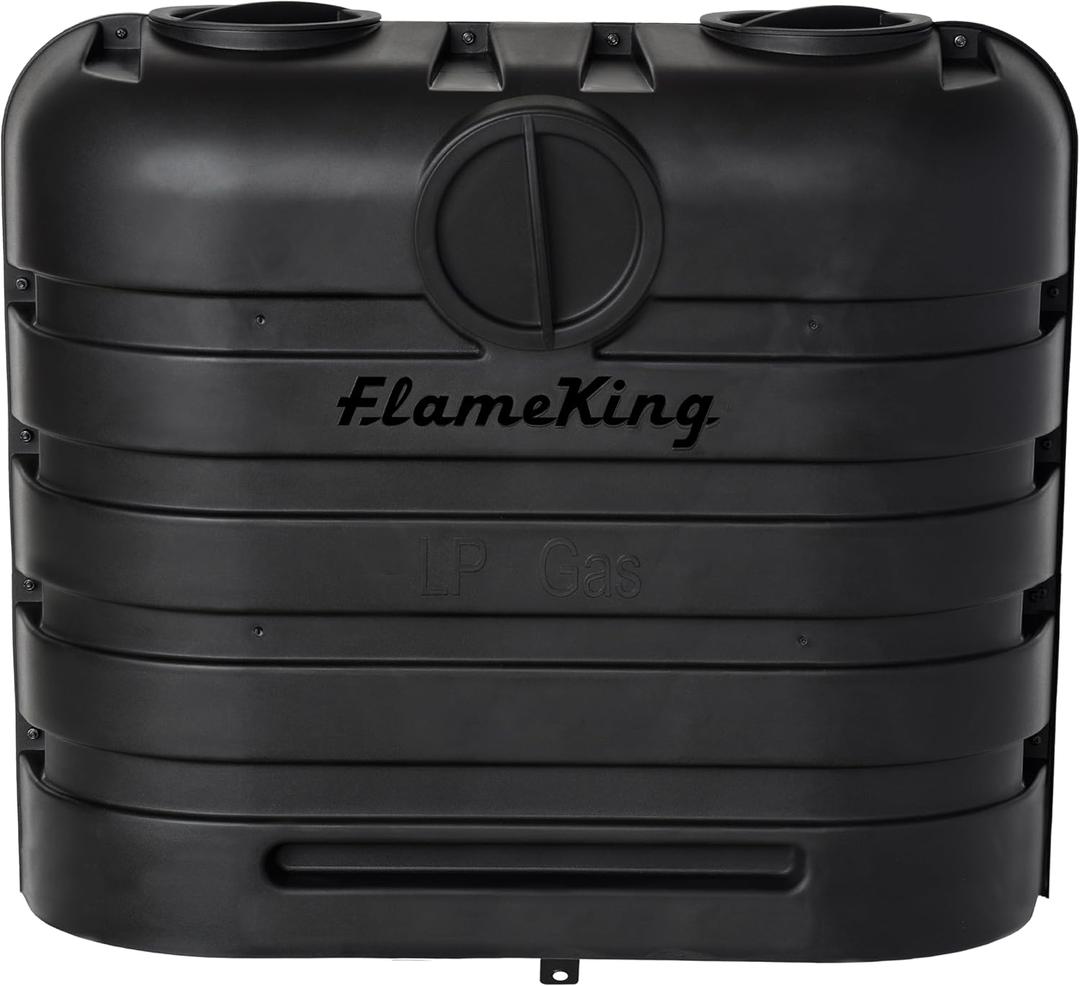 Flame King Dual 30LB LP Propane Tank Light Plastic Heavy Duty Cover for RV, Travel Trailer, Camper And Recreational Vehicle - Black