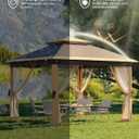 Garveelife 11x11 Pop Up Gazebo Tent with Mosquito Netting, Outdoor Canopy Shelter Easy Setup, Water & UV Resistant - Khaki