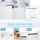 Christmas No Hook Shower Curtain with Snap in Liner, Snowman Snowflake Forest Shower Curtain for Bathroom Waterproof Winter Xmas Bath Curtain with See Through Mesh Top Window, 72" x 72"