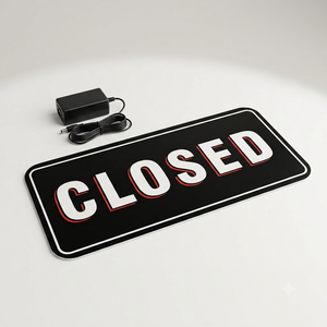 FITNATE 3D LED Closed Sign, 21.2"x9.8" Double-Sided Infinity Mirror For Store