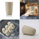 Wrova Wheat Straw Water Cups 16oz with Etched Pattern - Alternative Plastic Drinking Glasses Set of 6 - Unbreakable Tumbler Cups for Kids - Beige