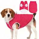 PUPTECK Dog Winter Coat, Warm Fleece Pet Jacket with Harness Built in, Water Resistant Windproof Collar Dog Puffer Vest, Doggy Snowsuits for Medium Small Dogs Cold Weather Apparel Outdoor, Pink L