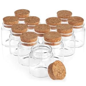Bright Creations Small Glass Jars with Cork Lids, 50ml Mini Bottles for DIY Crafts, Party Favors, Sand - Pack of 24
