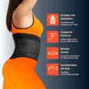 Waist Trainer for Women  Adjustable Waist Cincher & Ab Trimmer Belt with Hook-and-Loop Straps | Tummy Control Body Shaper with Double Compression for Core & Back Support Black (L)