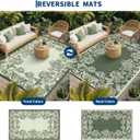 Garvee Outdoor Rugs 9' x 12 Waterproof Reversible Mats, Large Area Plastic Straw Rug, Outside Carpet, Butterfly Floral Rv Mat for Patio Camping Picnic Backyard Deck Balcony Porch Beach Trailer