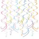 HonuGoGo 48PCS Pastel Paper Swirl Decorations Hanging Ceiling Streamers for Birthday, Spring, Bridal, Gender Reveal, Wedding, or Everyday Party Decor