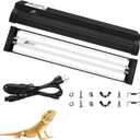 T5 10.0 UVB Reptile Light Fixture Combo Kit, 8W High Output UVA UVB Light with Upgraded Wider Alloy Reflector for Bearded Dragons Lizards Tortoises and Other Desert or Tropical Reptiles (12.5Inch)