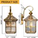 Copper Porch Lights Oil Rubbed Brass Outdoor Wall Lights 13.4in Exterior Lantern Light Fixture Waterproof Outside Wall Mount Sconce Lamp for Patio Garage Entryway Balcony