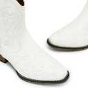 DREAM PAIRS Women's Cowboy Cowgirl Western Boots Embroidered Stitched Ankle Boots Square Toe Chunky Heel Fashion Short Booties with Zipper, Size 8.5