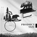 Funrous 2 Pcs Bear Toilet Paper Holder Bear Towel Ring Holder for Bathroom Black Bathroom Cabin Decor Holders with Shelf Rustic Wall Mount Forest Farmhouse Towel Rack for Home Kitchen