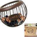 K-Cup Holder, Large Capacity K-Cup Organizer for Counter, Coffee Bar Accessories, Metal Coffee Pods Storage (Brown)