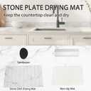 Diatomaceous Earth Stone Dish Drying Mat for Kitchen Counter and Sink - Quick Dry Absorbent Foldable Large Rack (White, 24W*16L)