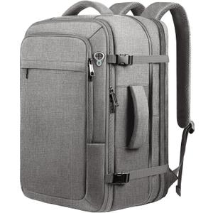 Travel Laptop Backpack, Extra Large 40L-50L Backpack, Laptop Backpack for Men, Water Resistant TSA Airline Approved Business Work 17.3 Computer Bag, Grey