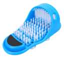 EVERMARKET Simple Feet Cleaner, Magic Foot Scrubber, Exfoliating Easy Feet Cleaning Brush, Foot Shower Spa Massager Slippers for Unisex Adults (Blue)
