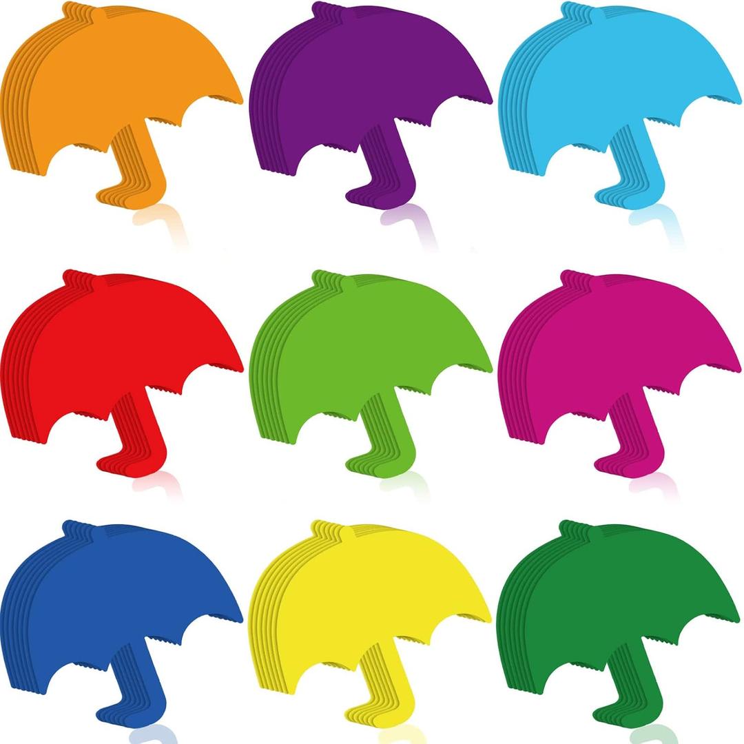 Geyee 108 Pcs Umbrella Cutouts Paper Spring Bulletin Board Decorations Classroom Cut Outs Umbrella Shaped Die Cuts for DIY Projects Craft Office School Party Decor(4 Inch)