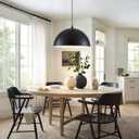 LWWHQ Large Pendant Lights Kitchen Island, 19.7 Inch Black and White Dome Pendant Light，Black Farmhouse Pendant Light, Modern Industrial Kitchen Pendant Lighting Over Island, Dining Room, 2 Pack