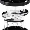 Yieach Rotating Makeup Organizer, Adjustable Spinning Skincare Organizer, Counter Top, Vanity Organizers and Storage for Brush, Perfume, Bathroom Lazy Susan Organizer for Skin Care, Beauty Product, Black, Pack of 3