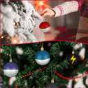 24 Pcs 2.4 Inch Christmas Tree Ball Ornaments Cartoon Hanging Ornaments Plastic Christmas Winter Balls Decor for Xmas Trees Holiday Party Favors Home Decor(Lightning)