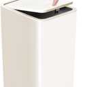 TIPGO Bathroom Trash Can with Lid, 10 Liter/ 2.6 Gallon Slim Garbage Can, Small Trash Bin Waste Basket with Pop-Up Lid for Kitchen, Bedroom, Living Room, Office (White)