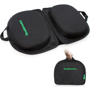 Small Travel Seat Cushion,Gel Memory Foam Seat Cushion,Supportive Butt Pillow,Portable and Foldable for Long Sitting Hours on Stadium Airplane Car Seat