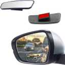 2PCS Rectangle Blind Spot Mirror for Car, Adjustable Wide Angle Mirror with Frame, Universal Side Rear View Mirror, Stick-on Design, HD Glass Convex Mirror for Cars, Trucks, SUVs (Framed)