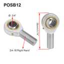 PHSB12 Rod End Bearing 3/4 Inch Bore and 5/8-18 Right Hand Thread, Self-Lubricating Female Heim Joint Rod Ends,Includes Jam Nuts 1pcs